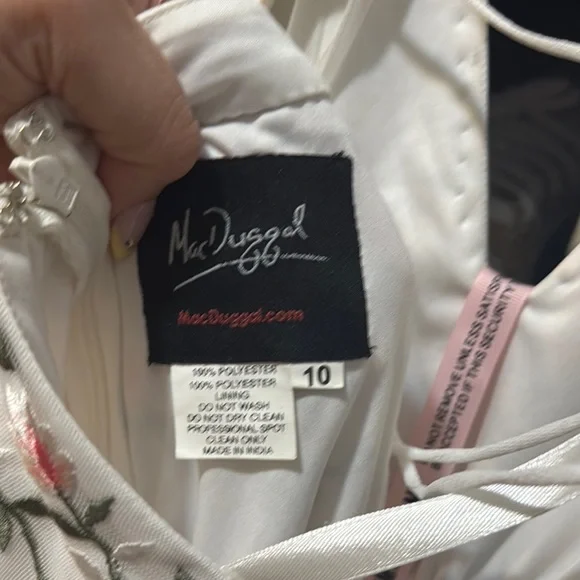 Mac Duggal Floral Embroidered White Dress - Picture 11 of 12